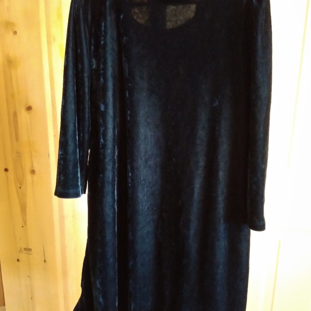 BLUE VELOUR DRESS - Picture 4 of 7